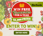 Enter to win free groceries for a year!