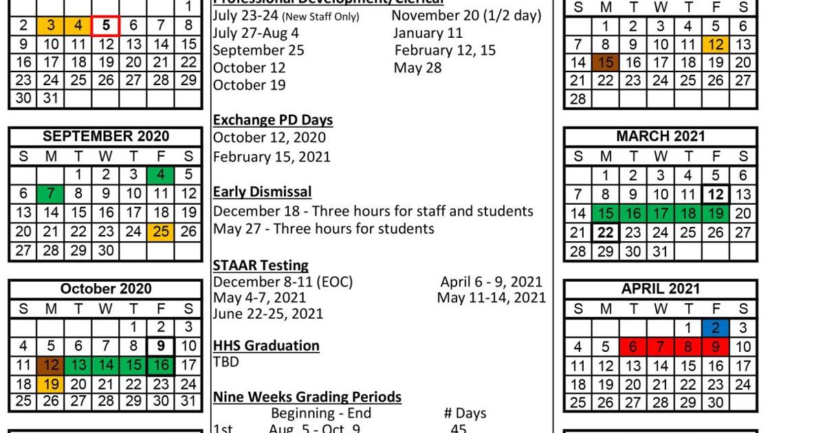 New updated HISD district calendar moves start of classes to August 5