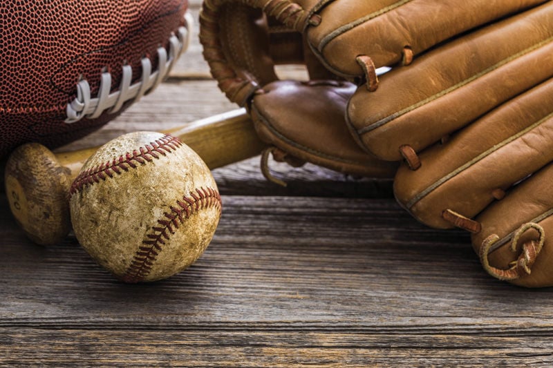 Cool Baseball Pitcher Player Boy With Brown Glove And Ball Cartoon