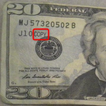 twenty dollar bill counterfeit