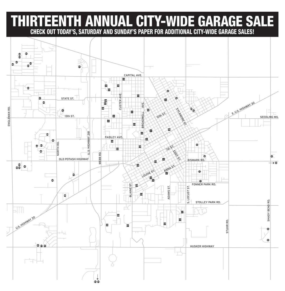 Citywide garage sales map