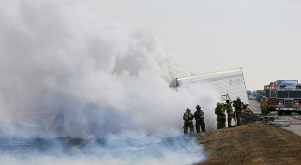 UPDATED: California man killed in fiery pickup/semi collision on I-80