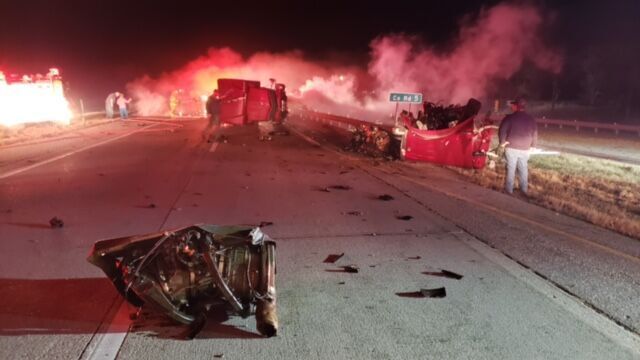 Semi explodes into flames near McCool Junction