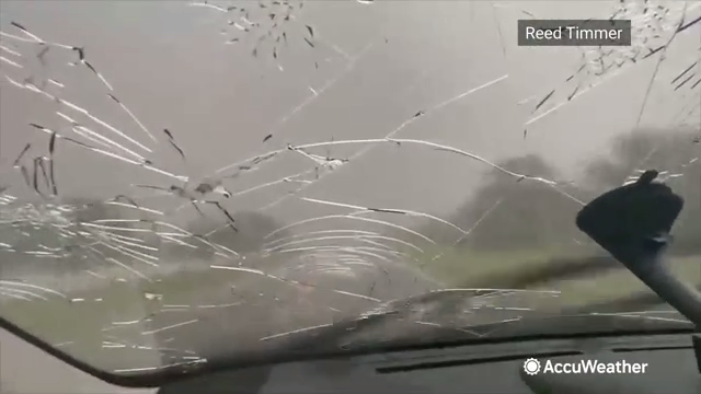gorilla hail smashes windshield in texas