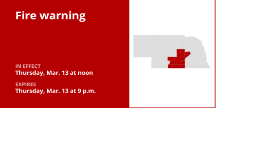 Update: Fire warning for Nebraska until Thursday night