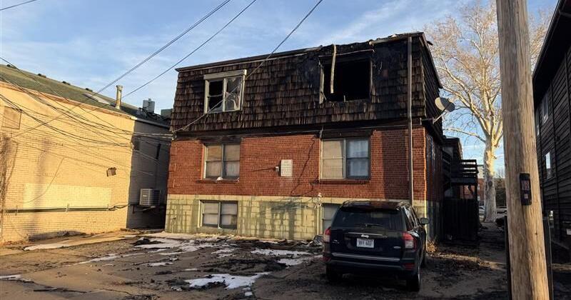 Condemned Lincoln apartment building catches fire