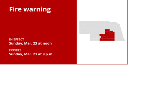 Update: Nebraska under a fire warning until Sunday night