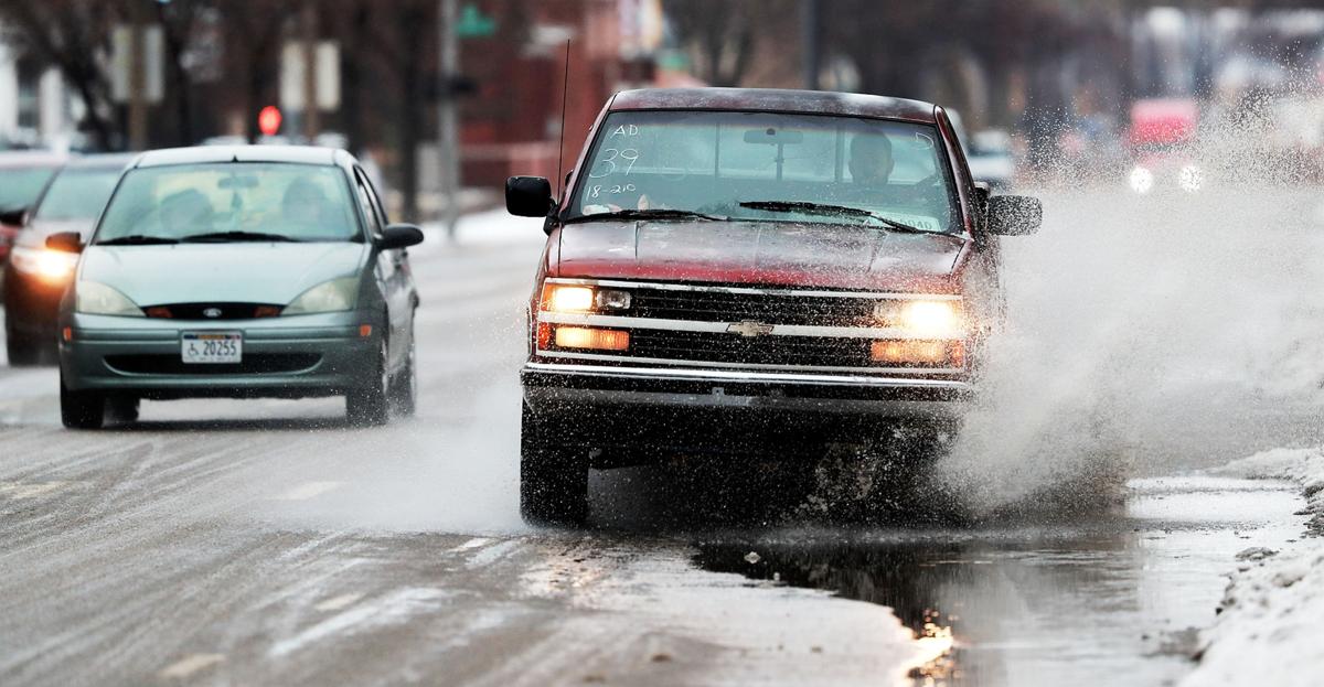 Wintry mix makes for slick roads