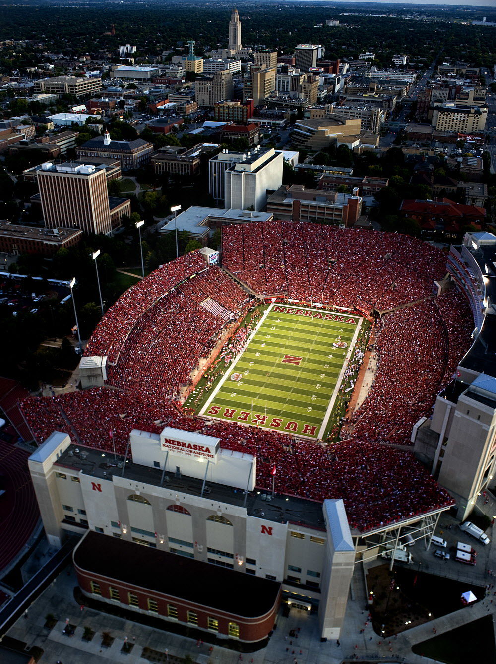 Men's adidas #7 Scarlet Nebraska Huskers Memorial Stadium 100th