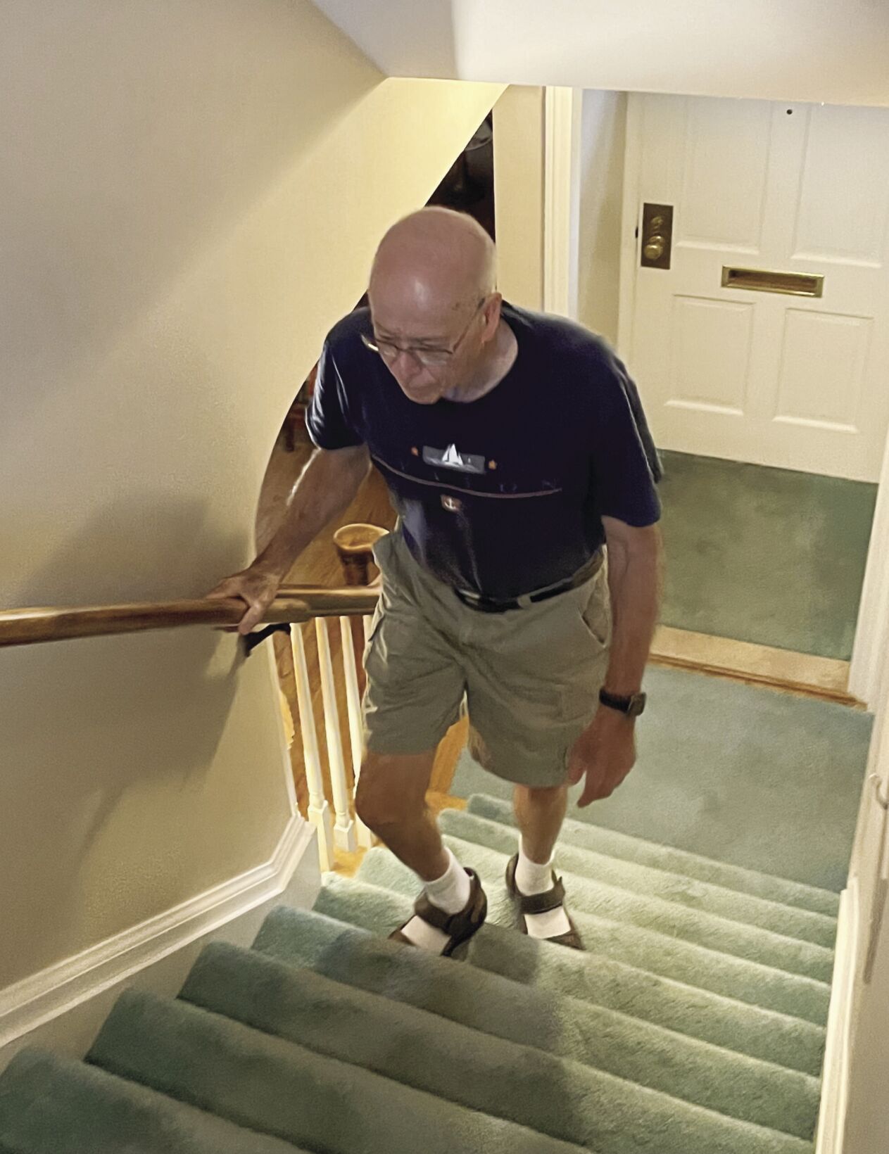 old people falling down stairs