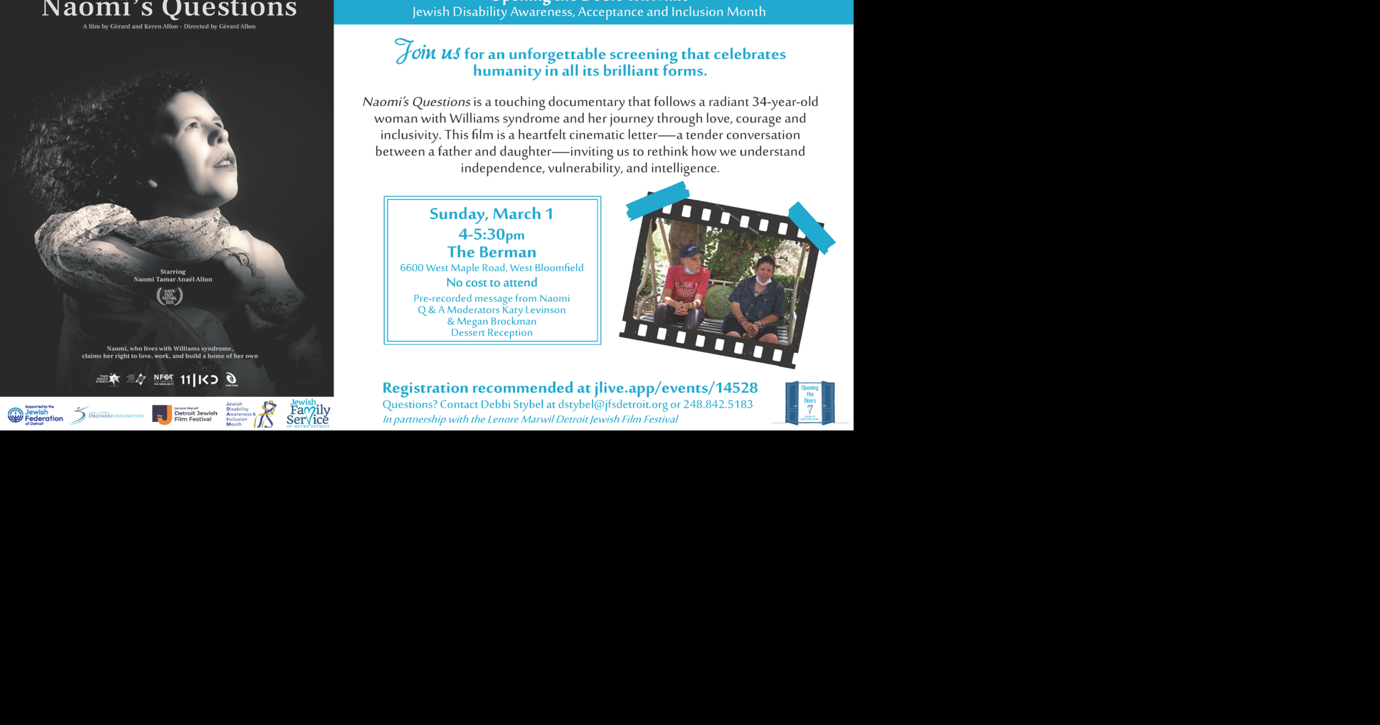 Naomi’s Questions Screening at The Berman Marks Jewish Disability ...