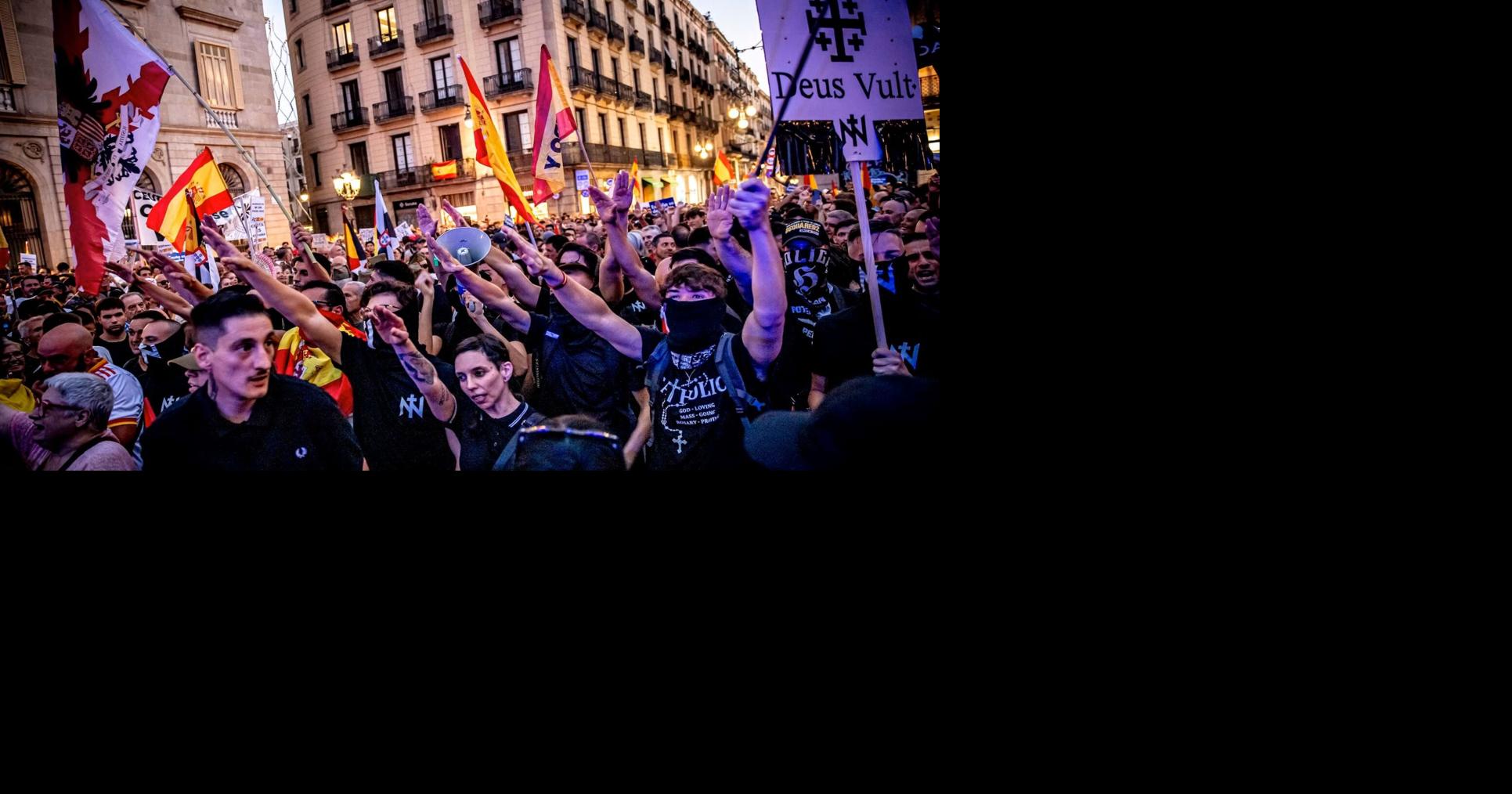 Spanish Far-Right Activists Use Nazi-Style Salutes in Anti-Migrant Protests