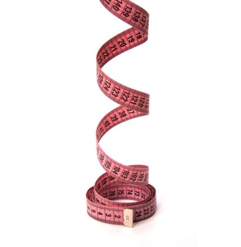 Measuring tape in pink color isolated on transparent background