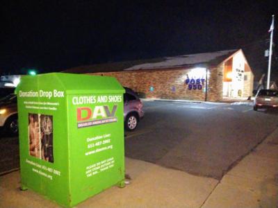 fabrics donation bin thelandonline veterans disabled accepts variety several wide area clothing american other