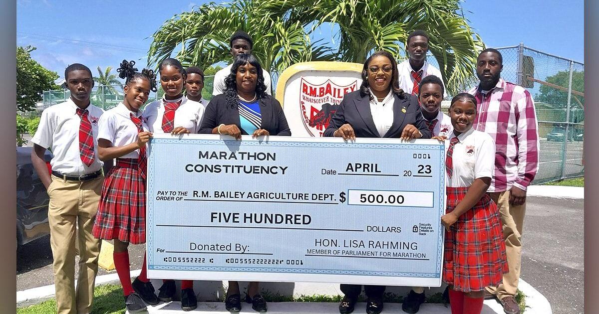 Bailey R Marathon MP presents donation to R.M. Bailey Senior High School | News ...