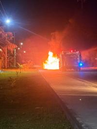 Woman forced to jump from moving car as vehicle burns | News ...