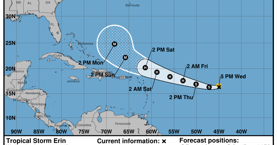 Forecaster says remain prepared ahead of TS Erin