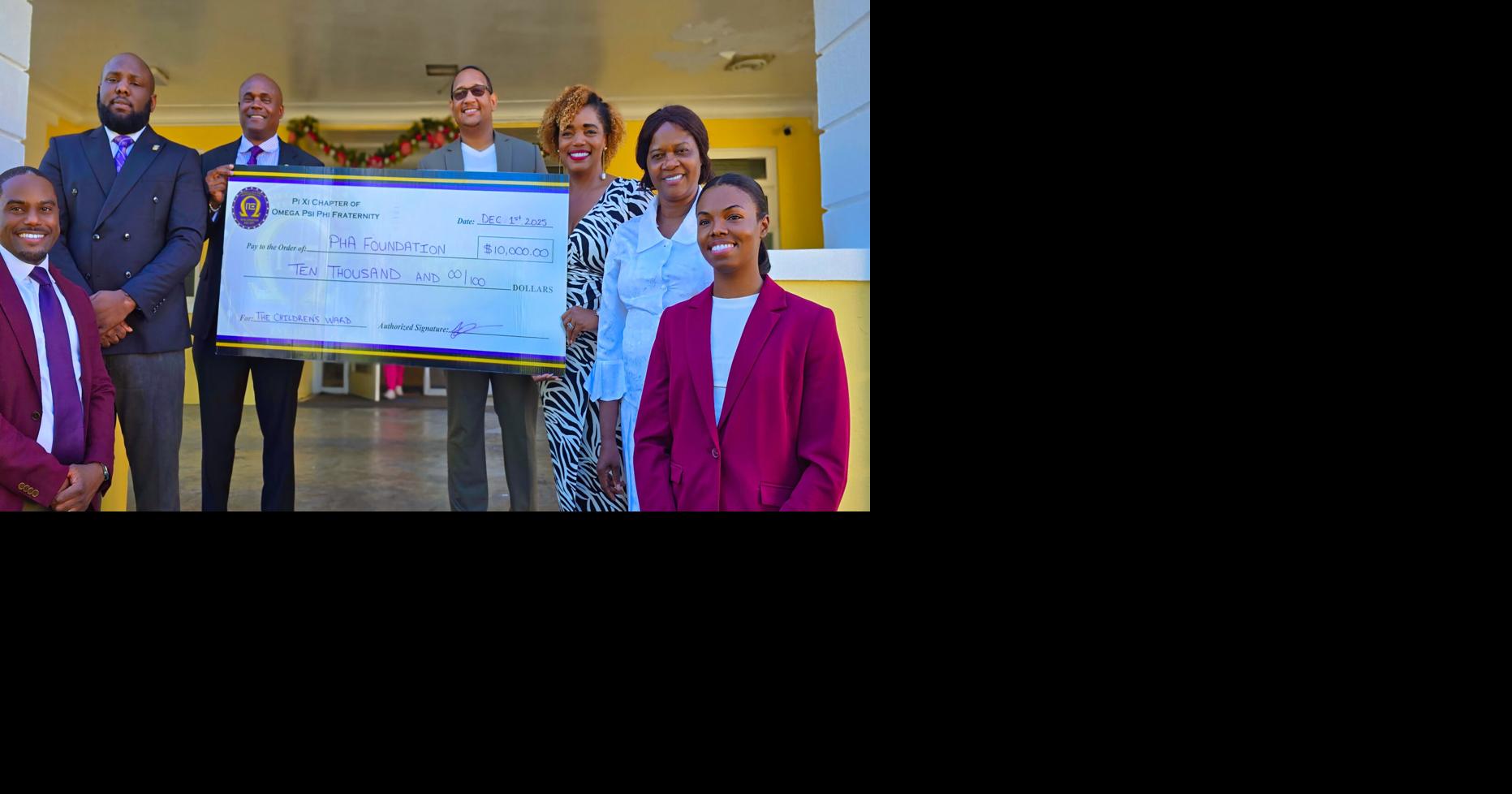 Pi Xi Chapter of Omega Psi Phi donates $10K to PMH Children's Ward