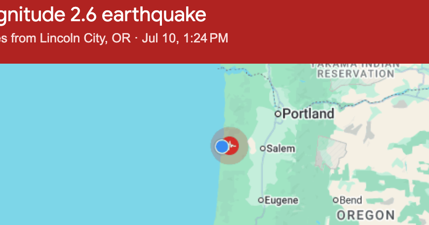 Coastal range earthquake news