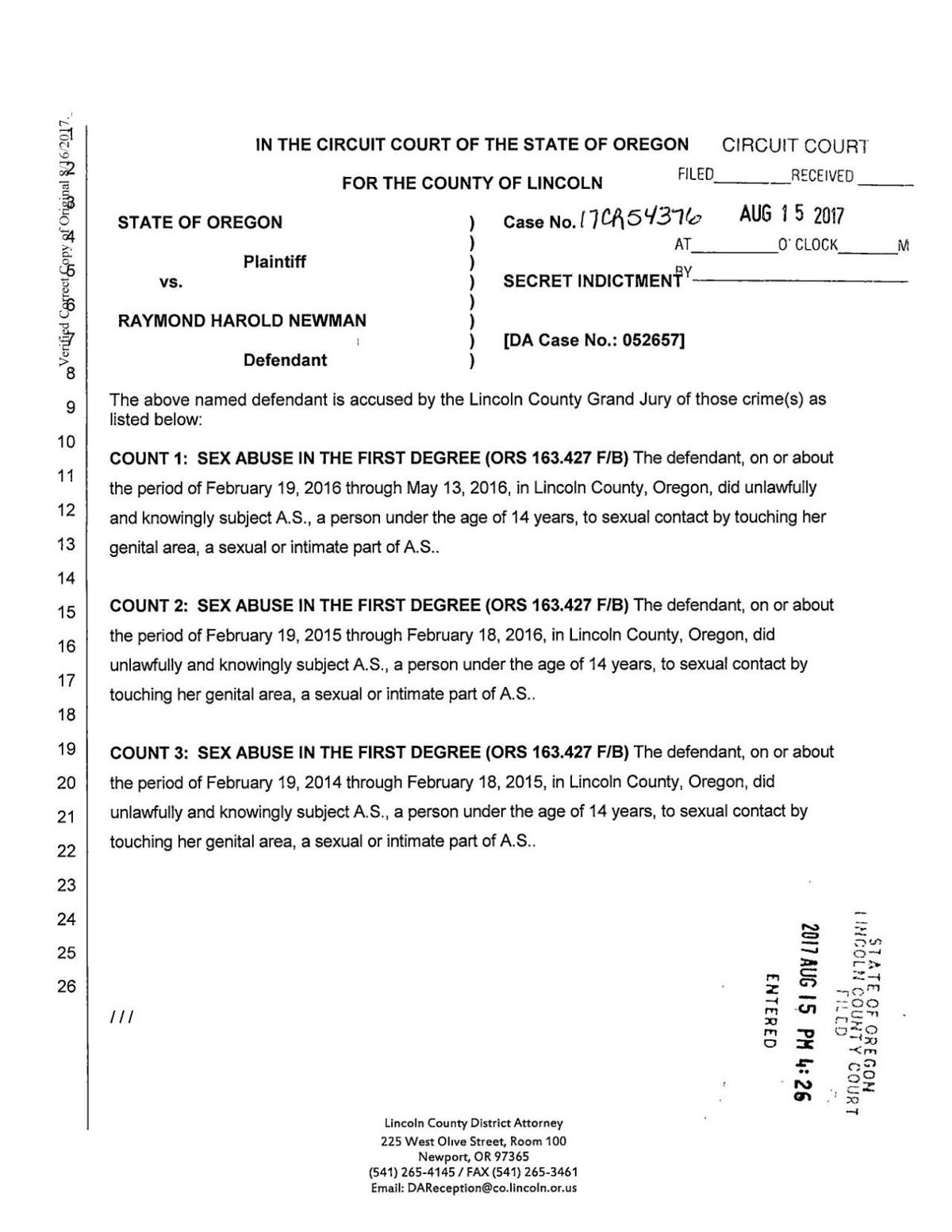 Lincoln County Court Indictment