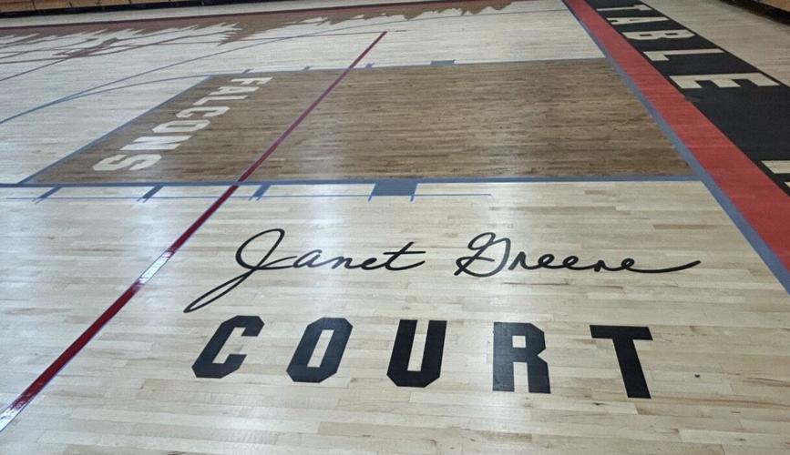 Janet Greene gym floor at Table Rock Middle