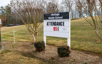 Heritage Middle School attendance sign