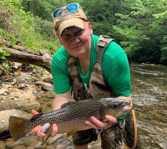 Happier times on Curtis Creek, in this case, May of 2021. The stream was devastated by Hurricane Helene last fall.