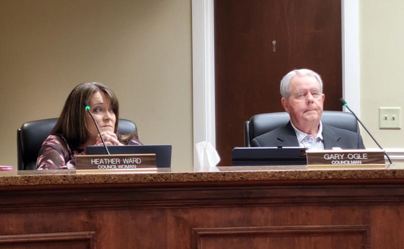 Valdese council members Heather Ward and Gary Ogle