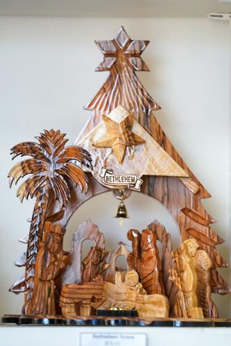 nativity on shelf