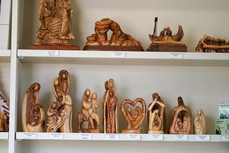 shelf of carvings