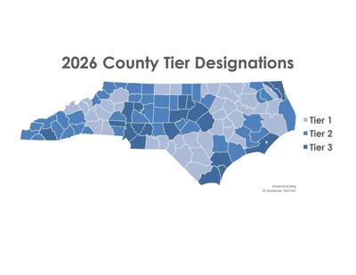 N.C. Department of Commerce 2026 county tier designations