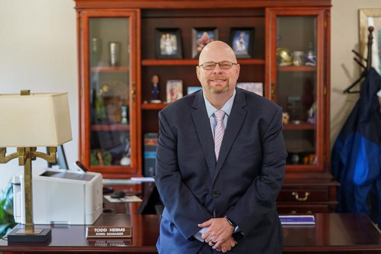 Todd Herms is shown in his office at the Valdese Town Hall.