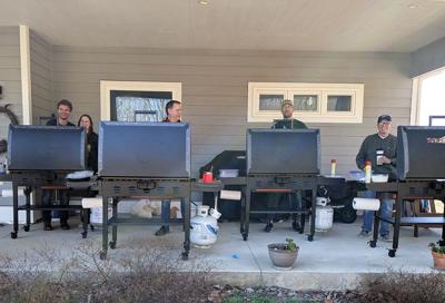 Rotarians getting ready for pancakes
