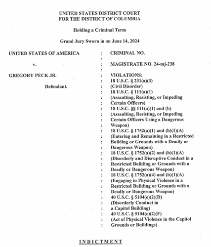 Gregory Peck Indicted