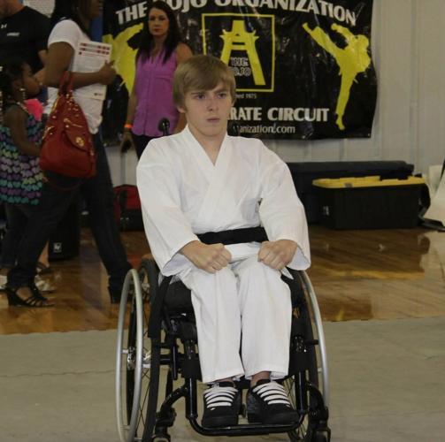 Randall Derrick practicing martial arts in 2014