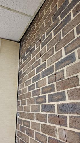 The ceiling and walls in the old building have separated several inches