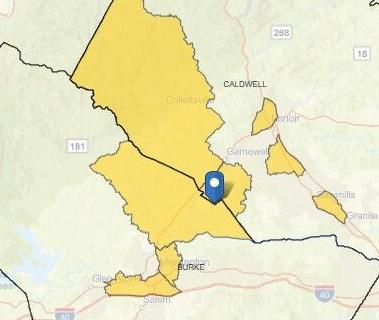 Map with point for Foothills Regional Airport.jpg
