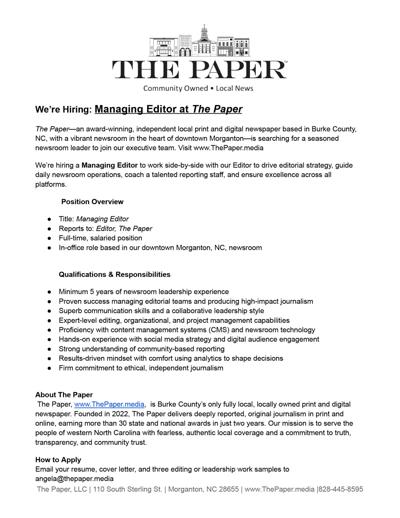 The Paper Managing Editor