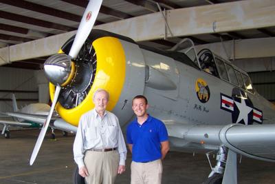 Dalton Walters with Paul Cash and his SNJ-5