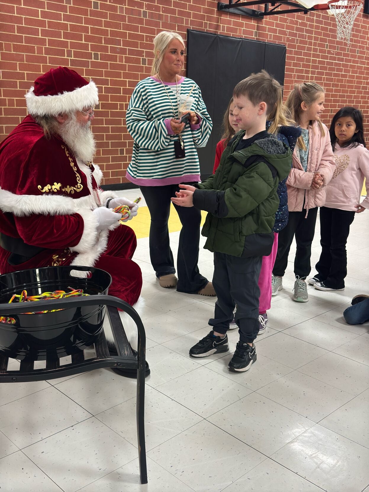 Santa with Valdese Elem