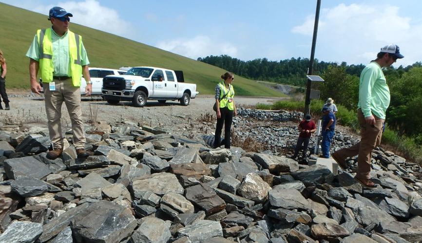 Inspectors from the Federal Energy Regulatory Commission (FERC) inspect the Catawba Dam on Lake James. All three dams that form the impoundment are structurally sound and should be for decades to come, according FERC and Duke Energy.