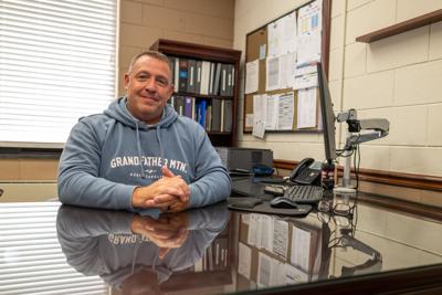 Brown at desk