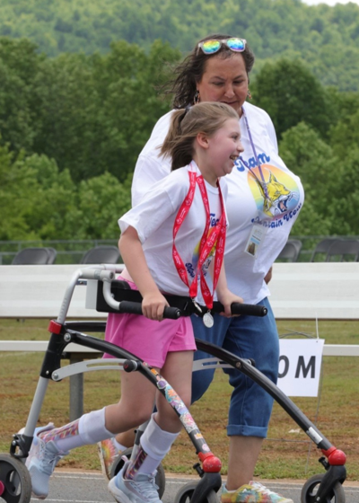 An athlete running in a previous Burke County Special Olympics Spring Games