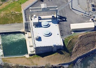 The Bridgewater Hydropower facility is shown in this photo from Duke Energy. One of the two turbines inside the station is back up and running after damage sustained in Hurricane Helene last fall.