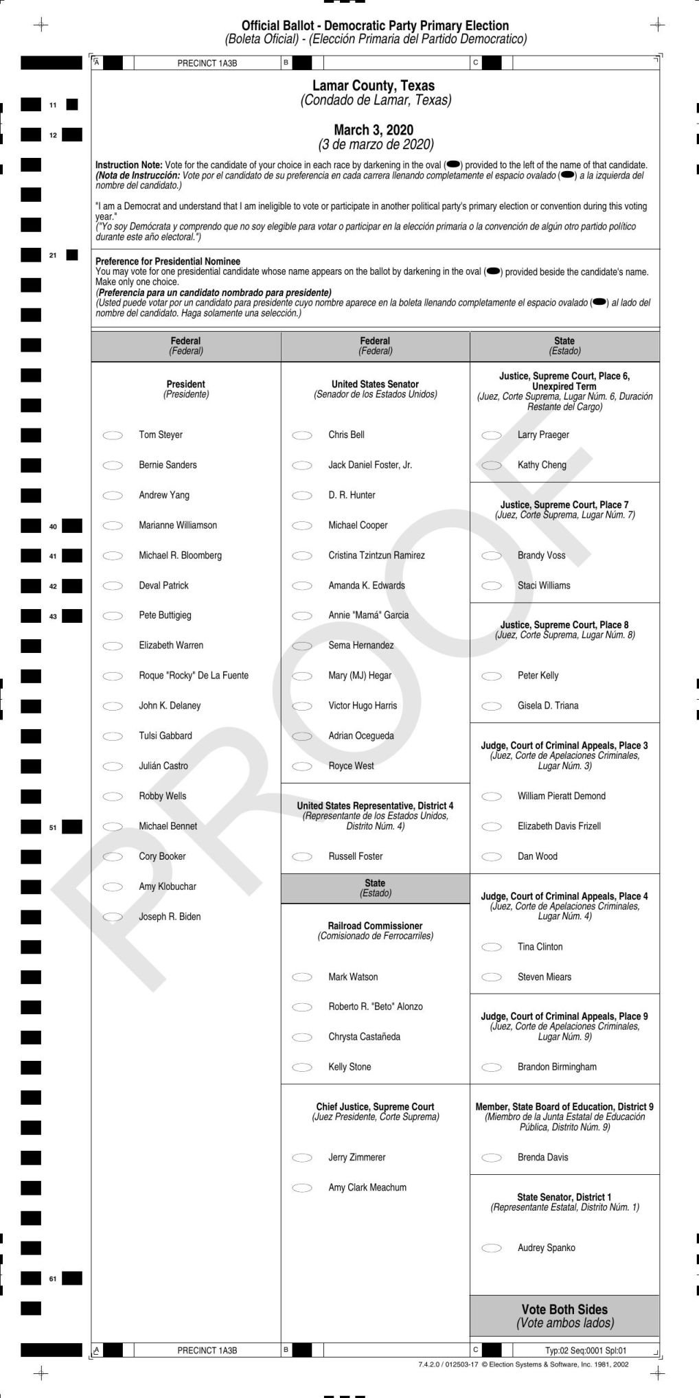 Lamar County Democrat Primary Sample Ballot | | theparisnews.com