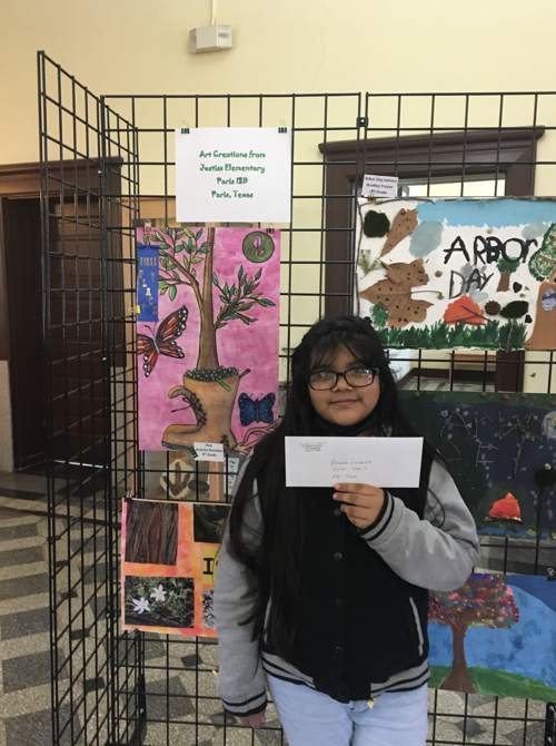 COMMUNITY FACES | Justiss Elementary student takes first place in Arbor Day art contest