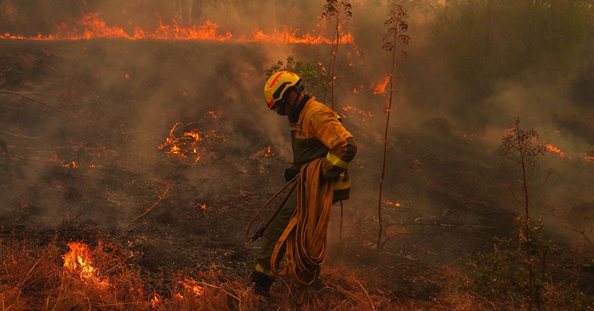 Europe battles fast-moving wildfires sweeping across Spain and France, in photos