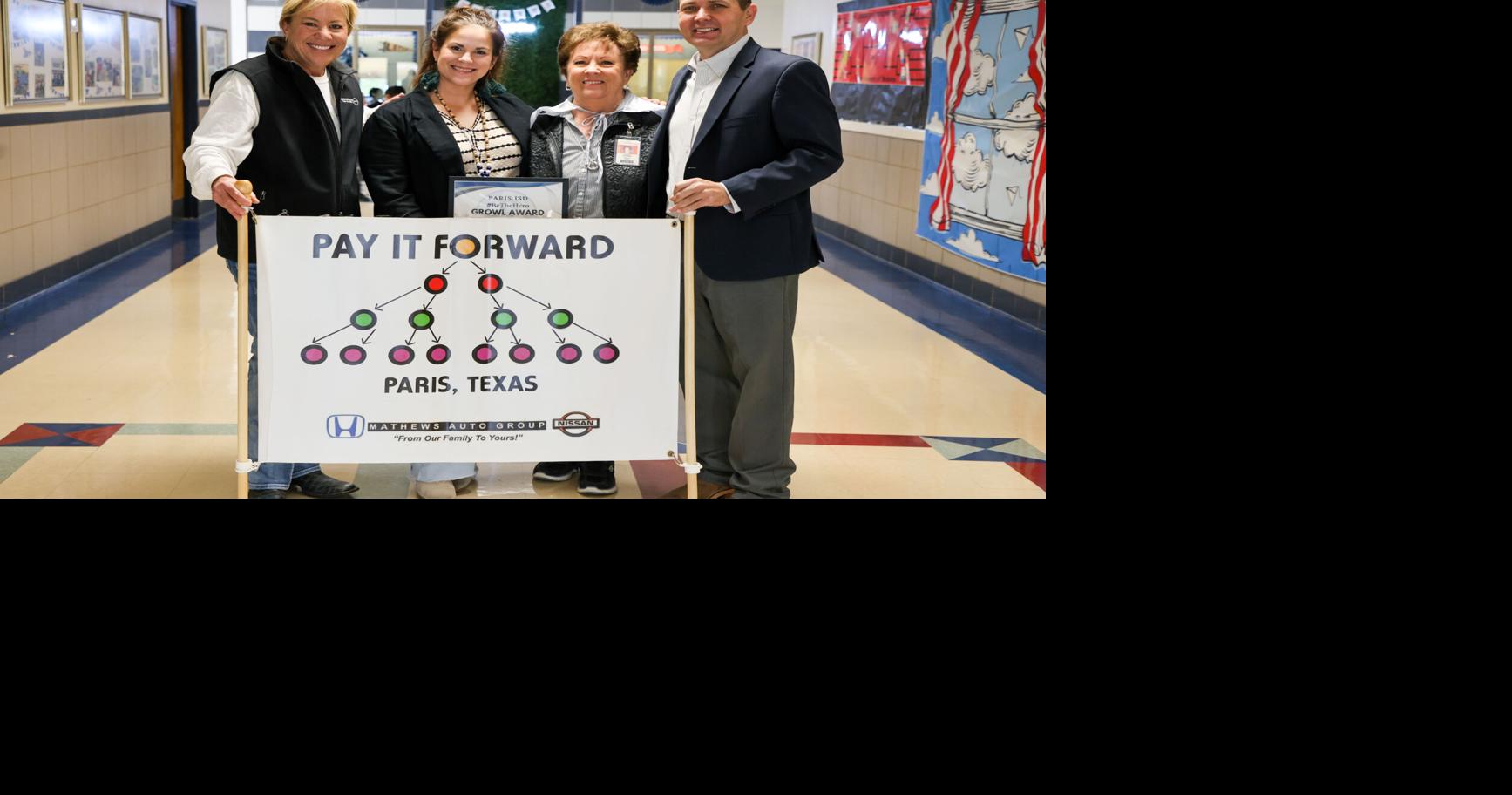 Paris ISD, Mathews Auto Group present February GROWL Awards to Teachers