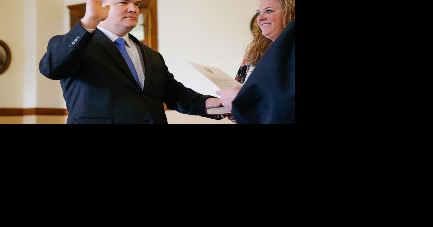 Oath of Office New Lamar County judge Brandon Bell, newly elected