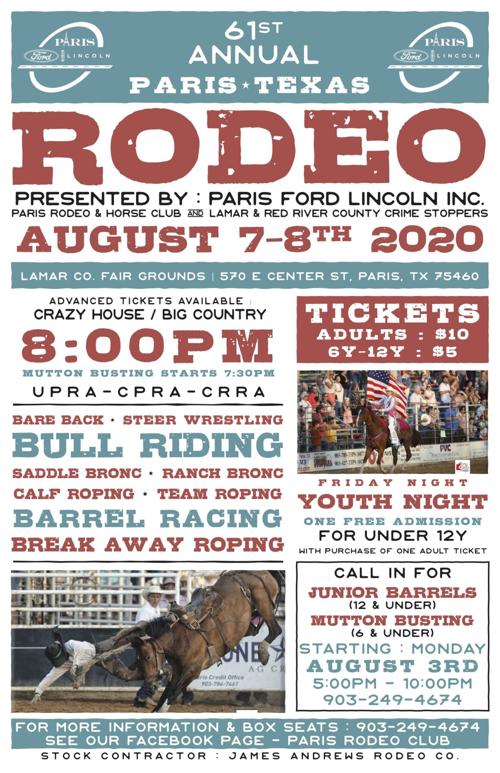 Paris Rodeo Returns Next Weekend Free Theparisnews Com